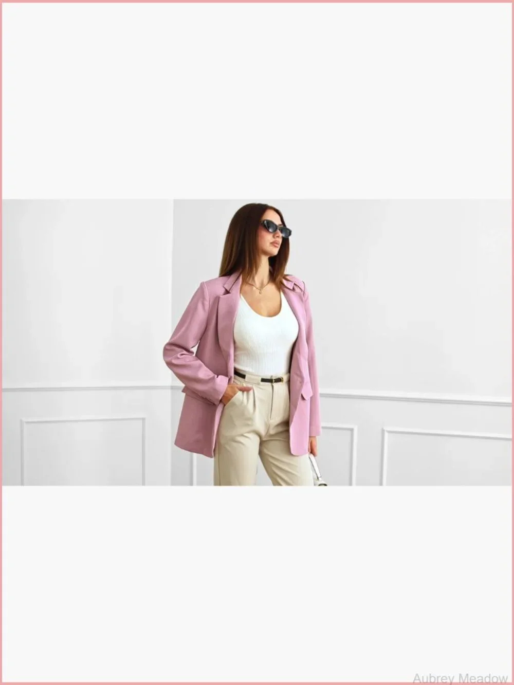 Women's Open Front Long Sleeve Blazer with Pockets